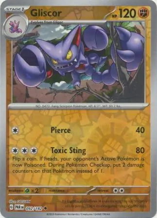 Paradox Rift Gliscor #92/182 reverse holo